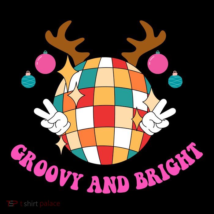 Groovy And Bright Disco Christmas Reindeer Flatbill Hat
