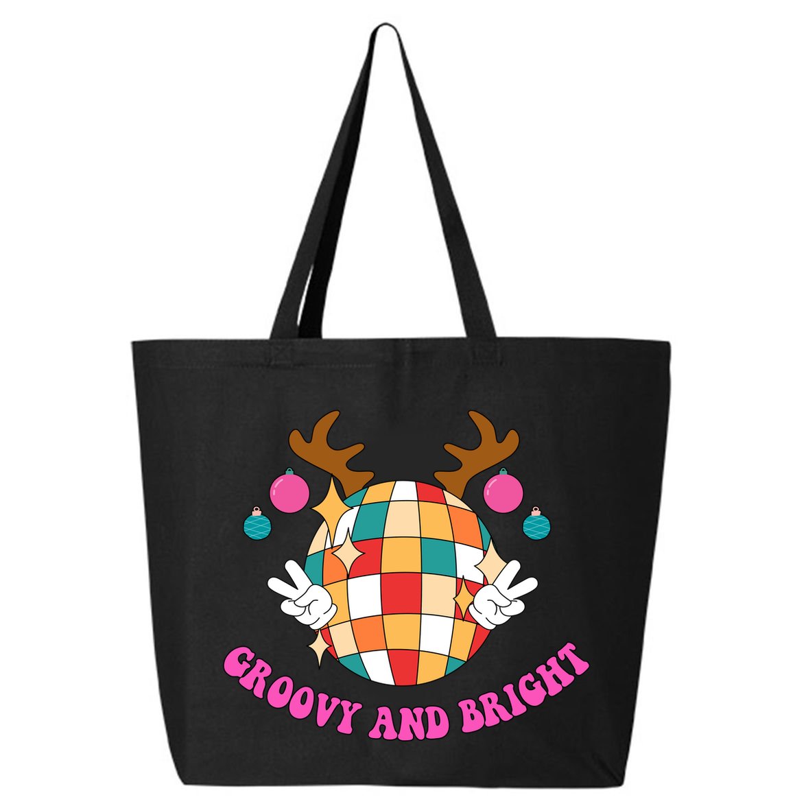 Groovy And Bright Disco Christmas Reindeer 25L Jumbo Tote