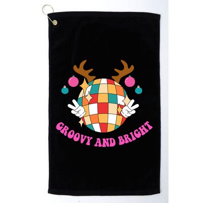 Groovy And Bright Disco Christmas Reindeer Golf Towel