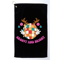 Groovy And Bright Disco Christmas Reindeer Golf Towel