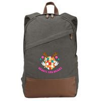 Groovy And Bright Disco Christmas Reindeer Cotton Canvas Backpack