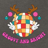 Groovy And Bright Disco Christmas Reindeer Cotton Canvas Backpack