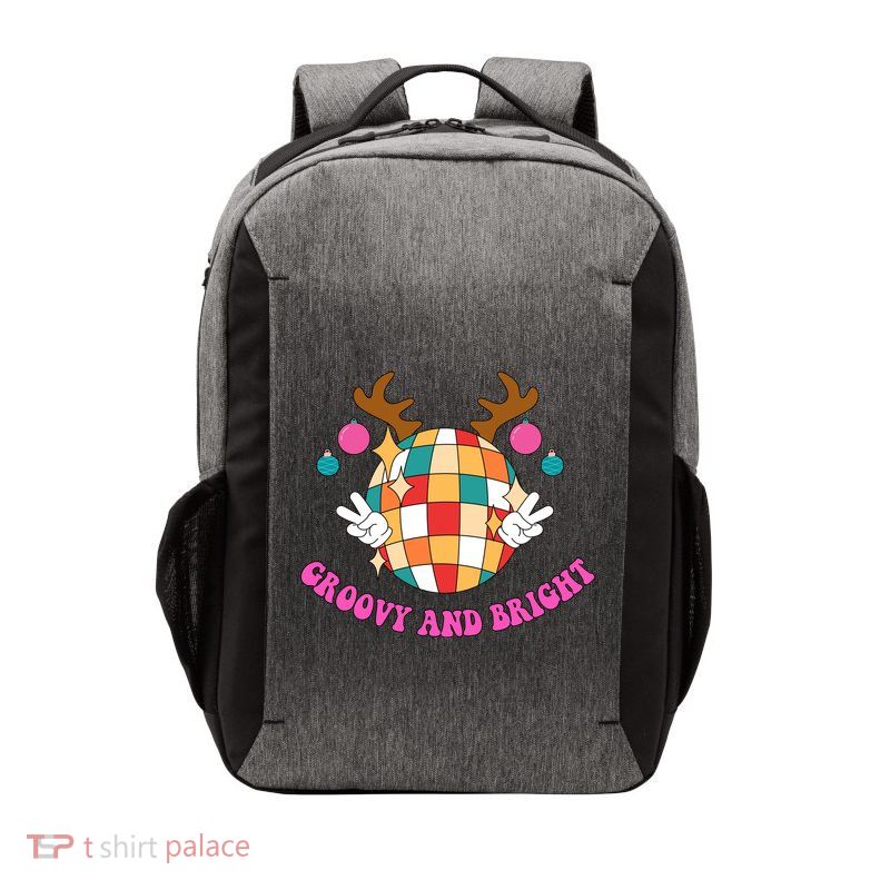 Groovy And Bright Disco Christmas Reindeer Vector Backpack
