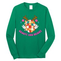 Groovy And Bright Disco Christmas Reindeer Long Sleeve Shirt