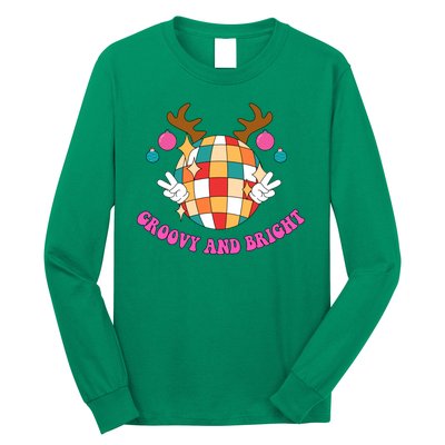 Groovy And Bright Disco Christmas Reindeer Long Sleeve Shirt