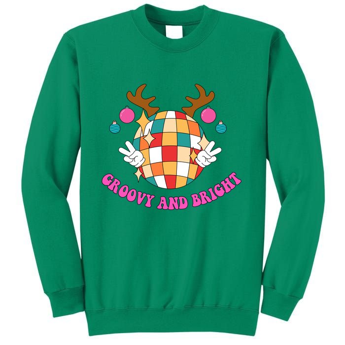 Groovy And Bright Disco Christmas Reindeer Sweatshirt