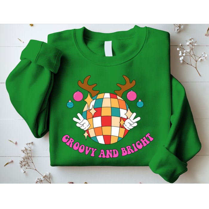 Groovy And Bright Disco Christmas Reindeer Sweatshirt