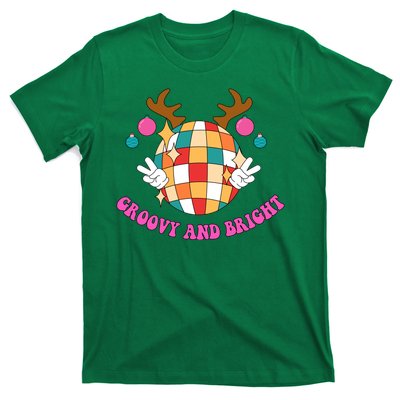 Groovy And Bright Disco Christmas Reindeer T-Shirt