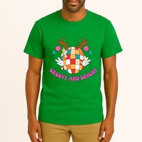 Groovy And Bright Disco Christmas Reindeer Tall T-Shirt