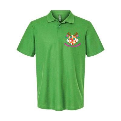 Groovy And Bright Disco Christmas Reindeer Softstyle Adult Sport Polo