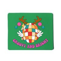 Groovy And Bright Disco Christmas Reindeer Mousepad