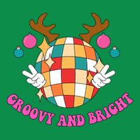 Groovy And Bright Disco Christmas Reindeer Mousepad