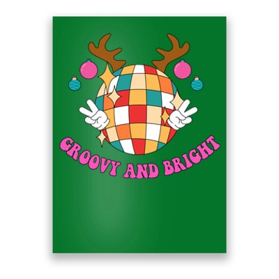 Groovy And Bright Disco Christmas Reindeer Poster