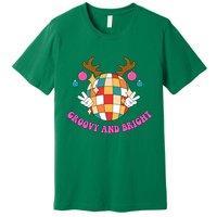 Groovy And Bright Disco Christmas Reindeer Premium T-Shirt