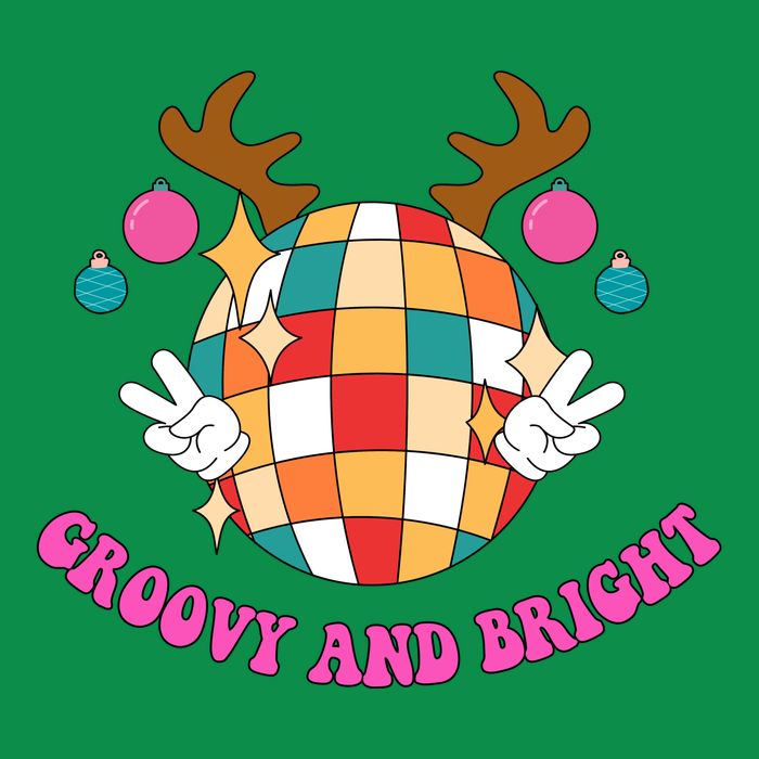 Groovy And Bright Disco Christmas Reindeer Full Zip Hoodie