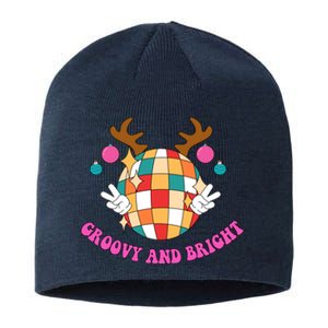 Groovy And Bright Disco Christmas Reindeer Sustainable Beanie