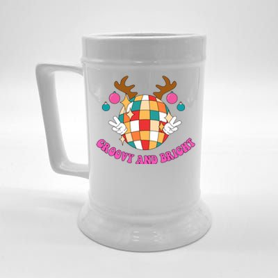 Groovy And Bright Disco Christmas Reindeer Beer Stein