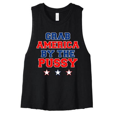 Grab America By The Pussy Donald Trump President Women's Racerback Cropped Tank