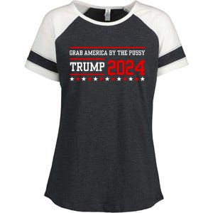 Grab America By The Pussy Trump 2024 Enza Ladies Jersey Colorblock Tee