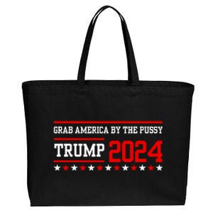 Grab America By The Pussy Trump 2024 Cotton Canvas Jumbo Tote