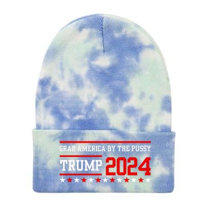 Grab America By The Pussy Trump 2024 Tie Dye 12in Knit Beanie