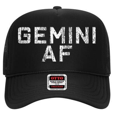 Gemini Astrology Birthday Gift Sign High Crown Mesh Back Trucker Hat