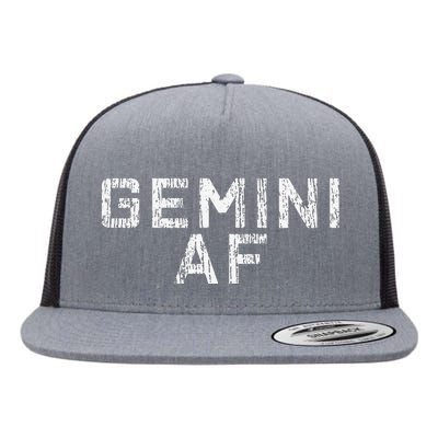 Gemini Astrology Birthday Gift Sign Flat Bill Trucker Hat