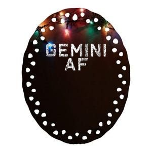 Gemini Astrology Birthday Gift Sign Ceramic Oval Ornament