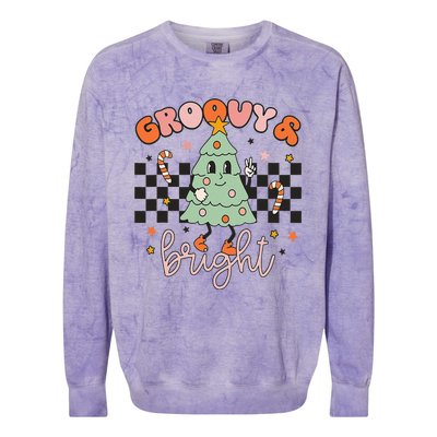 Groovy And Bright Cute Snowman Winter Merry Christmas Colorblast Crewneck Sweatshirt