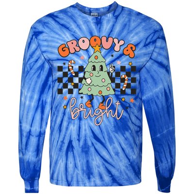 Groovy And Bright Cute Snowman Winter Merry Christmas Tie-Dye Long Sleeve Shirt