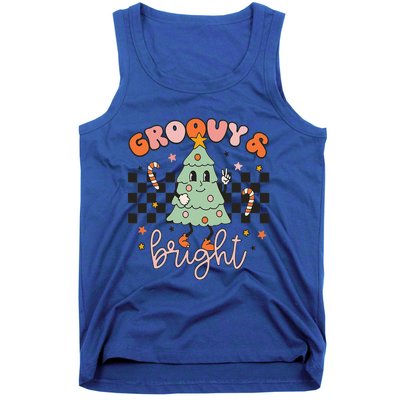 Groovy And Bright Cute Snowman Winter Merry Christmas Tank Top