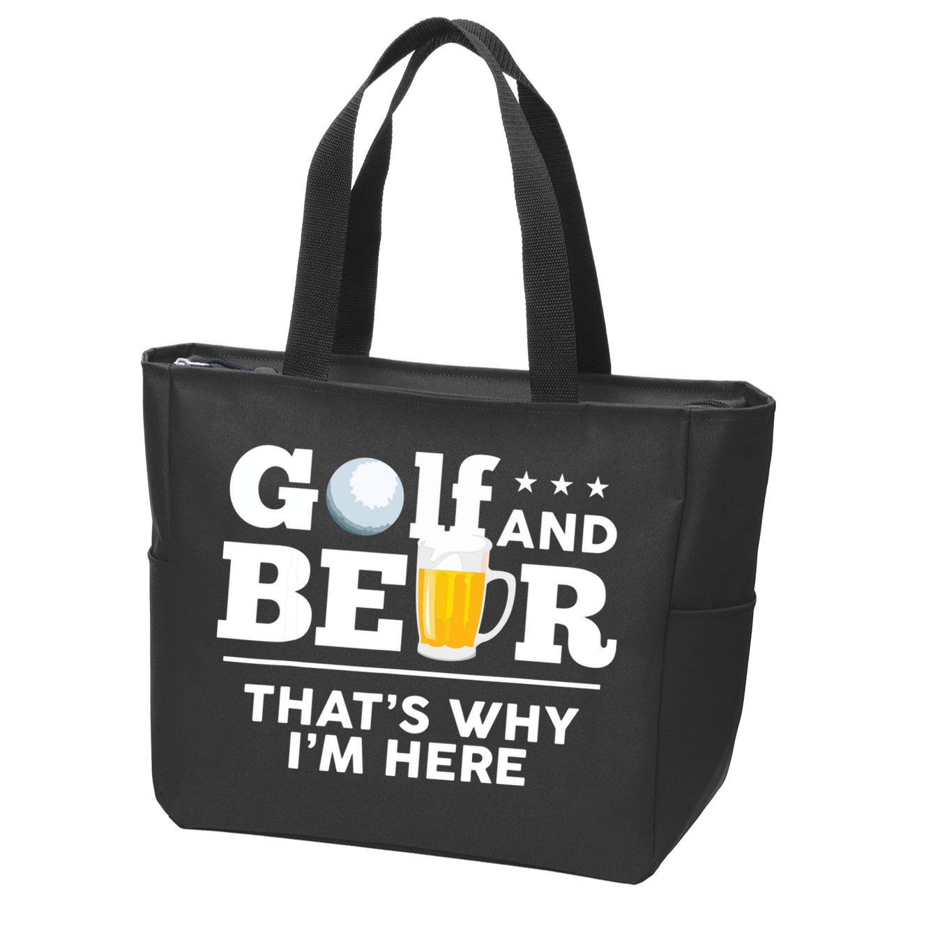 Golf And Beer That's Why I'm Here | Funny Golf Player Sarcasm Zip Tote Bag