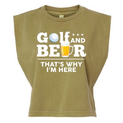 Golf And Beer That's Why I'm Here | Funny Golf Player Sarcasm Garment-Dyed Women's Muscle Tee