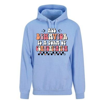 Groovy All Behavior Is A Form Of Communication Speducator Meaningful Gift Unisex Surf Hoodie