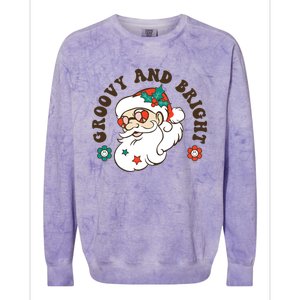 Groovy And Bright Santa Retro Christmas Winter Party Colorblast Crewneck Sweatshirt