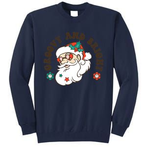 Groovy And Bright Santa Retro Christmas Winter Party Tall Sweatshirt