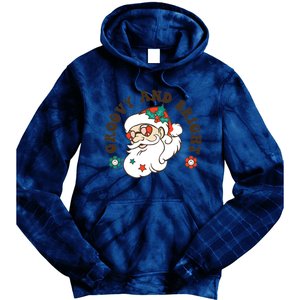 Groovy And Bright Santa Retro Christmas Winter Party Tie Dye Hoodie