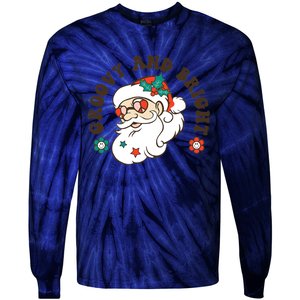 Groovy And Bright Santa Retro Christmas Winter Party Tie-Dye Long Sleeve Shirt