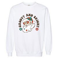 Groovy And Bright Santa Retro Christmas Winter Party Garment-Dyed Sweatshirt