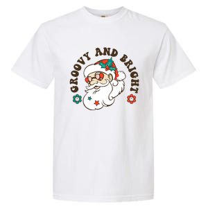 Groovy And Bright Santa Retro Christmas Winter Party Garment-Dyed Heavyweight T-Shirt