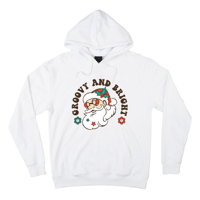 Groovy And Bright Santa Retro Christmas Winter Party Hoodie