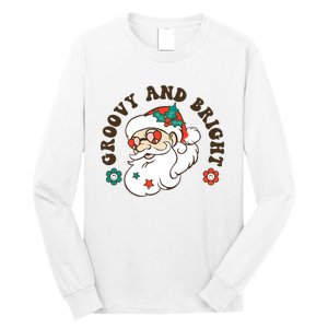 Groovy And Bright Santa Retro Christmas Winter Party Long Sleeve Shirt