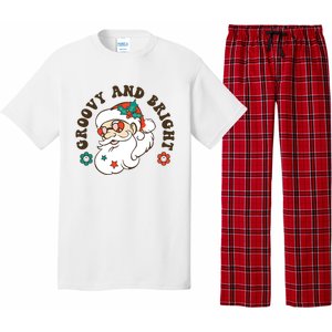 Groovy And Bright Santa Retro Christmas Winter Party Pajama Set