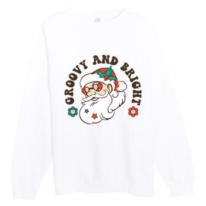 Groovy And Bright Santa Retro Christmas Winter Party Premium Crewneck Sweatshirt