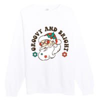 Groovy And Bright Santa Retro Christmas Winter Party Premium Crewneck Sweatshirt