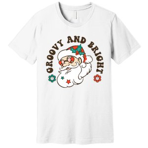 Groovy And Bright Santa Retro Christmas Winter Party Premium T-Shirt