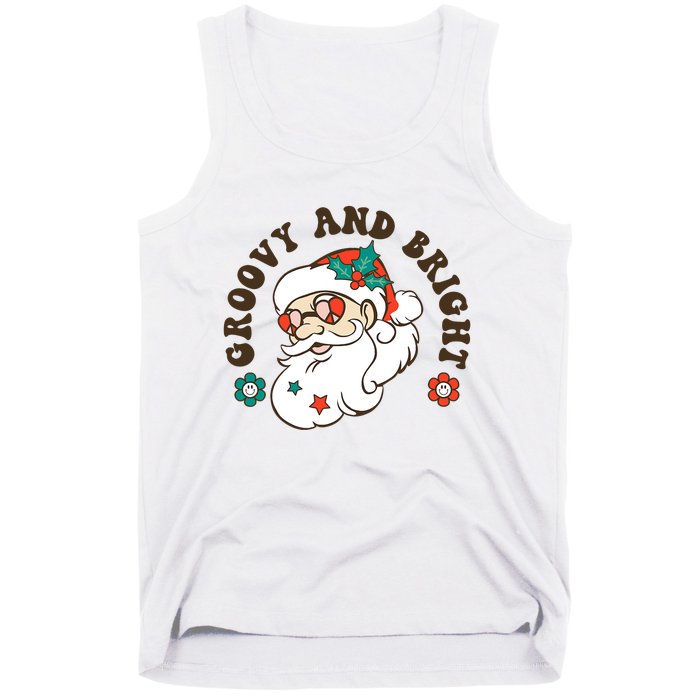 Groovy And Bright Santa Retro Christmas Winter Party Tank Top