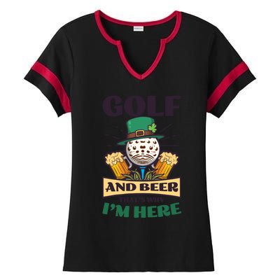 Golf And Beer Design St Patricks Golfing Gift Ladies Halftime Notch Neck Tee