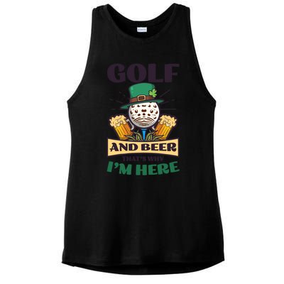 Golf And Beer Design St Patricks Golfing Gift Ladies PosiCharge Tri-Blend Wicking Tank