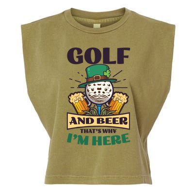 Golf And Beer Design St Patricks Golfing Gift Garment-Dyed Women's Muscle Tee